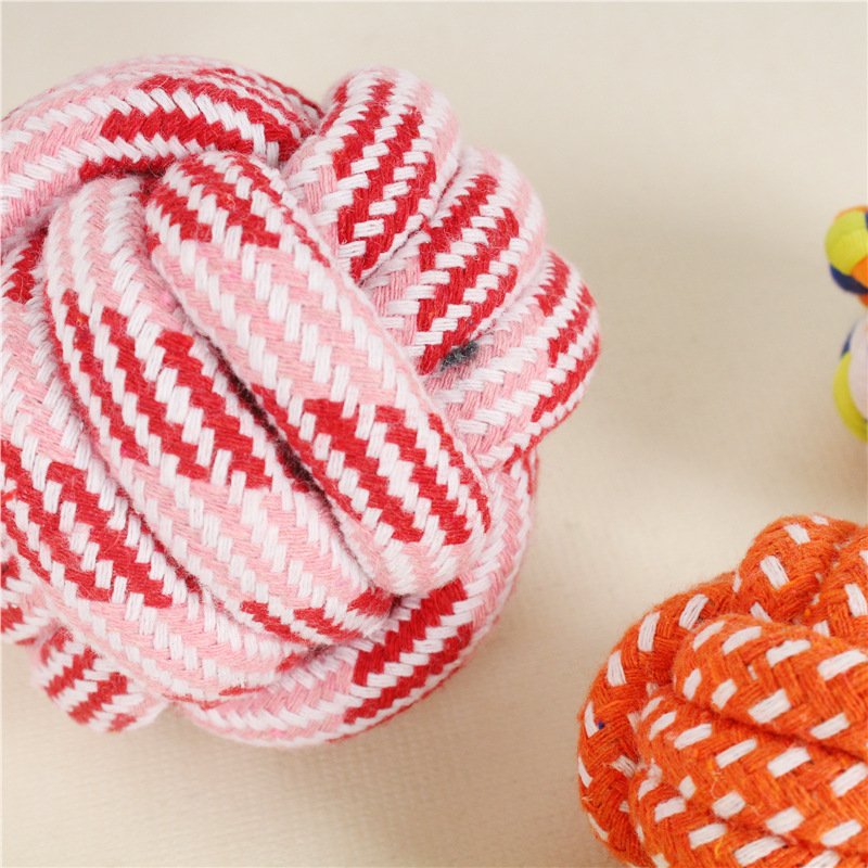 Bite-Resistant Dog Cotton Rope Ball | Natural Dental Teething & Interactive Fetch Toy for Cats & Dogs 11922934106 1226675939