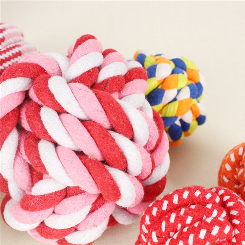 Bite-Resistant Dog Cotton Rope Ball | Natural Dental Teething & Interactive Fetch Toy for Cats & Dogs 11955926922 1226675939